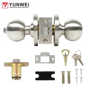 Wholesale Price High Security Ball Key Door Knob Whit Lock Stainless Steel Round Ball Door Knob Lock