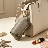 Porte-rouge à lèvres personnalisé en cuir PU, mini pochette de maquillage avec miroir, organiseur portable pour baume à lèvres, clip pour sac à main, cadeau