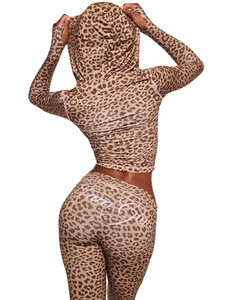 Новинка: Женские спортивные костюмы Y2K с индивидуальным логотипом, комплект из 2 предметов: толстовка на молнии в горошек и расклешенные брюки, коллекция 2026 - Product Image 6