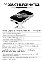 Metall-Autoradio-Dongle USB Typ C AI Box Android 13 CarPlay HD MI für OEM Kabelgebundenes CarPlay Upgrade