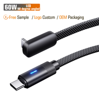 Cable de Carga Rápida PD de 60W, Tipo-C a C, USB 3A 20V, con Malla de Nailon Trenzada, para Computadora, Venta al Por Mayor
