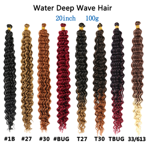 Marchand Bas Prix Eau Vague Profonde Cheveux Synthétique <span class=keywords><strong>Crochet</strong></span> Tresses Cheveux <span class=keywords><strong>Crochet</strong></span> Tresses Bouclés Ombre pour Femmes Fibre Haute Température - Product Image 5