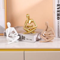 Statuette Moderne en Résine, Figurine Abstraite de Lecteur aux Jambes Croisées, pour Décoration de Table Intérieure