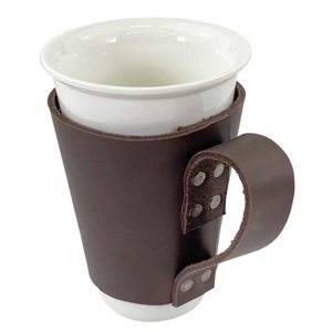 Fundas personalizadas de cuero para vasos de cerveza y bebidas, fundas sencillas y elegantes para vasos de uso doméstico, protectores creativos para vasos con - Product Image 2