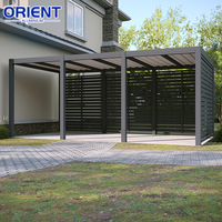 Abri de voiture en aluminium directement de l'usine pour 2 véhicules, abri de voiture en polycarbonate résistant aux intempéries pour usage résidentiel, commercial et extérieur