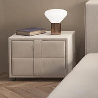 Schlafzimmermöbel Cremefarbenes Stoff-Tatami-Bett Modernes Schlichtes Kingsize-Holzbodenbett für das Hauptschlafzimmer