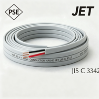 Câble JIS C 3342 VVF 3x1,6 mm 3 conducteurs 600 V certifié PSE, câble d'alimentation plat isolé au vinyle pour le câblage résidentiel au Japon