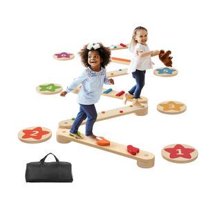 Jouet Montessori 6 pièces <span class=keywords><strong>en</strong></span> <span class=keywords><strong>bois</strong></span> pour tout-petits, planches d'équilibre, <span class=keywords><strong>poutre</strong></span> d'équilibre, pierres d'escalade pour enfants de 3 à 6 ans - Product Image 2