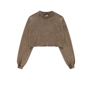 Ensemble <span class=keywords><strong>jupe</strong></span> et haut pour femme, qualité supérieure, style rétro tendance streetwear 2026, respirant, lavé, bordure lâche, col rond court - Product Image 4