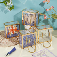 Biscuits au chocolat et aux bonbons personnalisés boîtes de rangement en plastique PET transparent avec poignée en corde emballage boîtes cadeaux transparentes