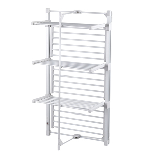 Wholesale 3 Tiers Electric Clothes <strong>Drying</strong> <strong>Rack</strong> Laundry Heated Clothes Airer Tower Dryer Floor Standing High Level Aluminum Alloy - Product Image 4