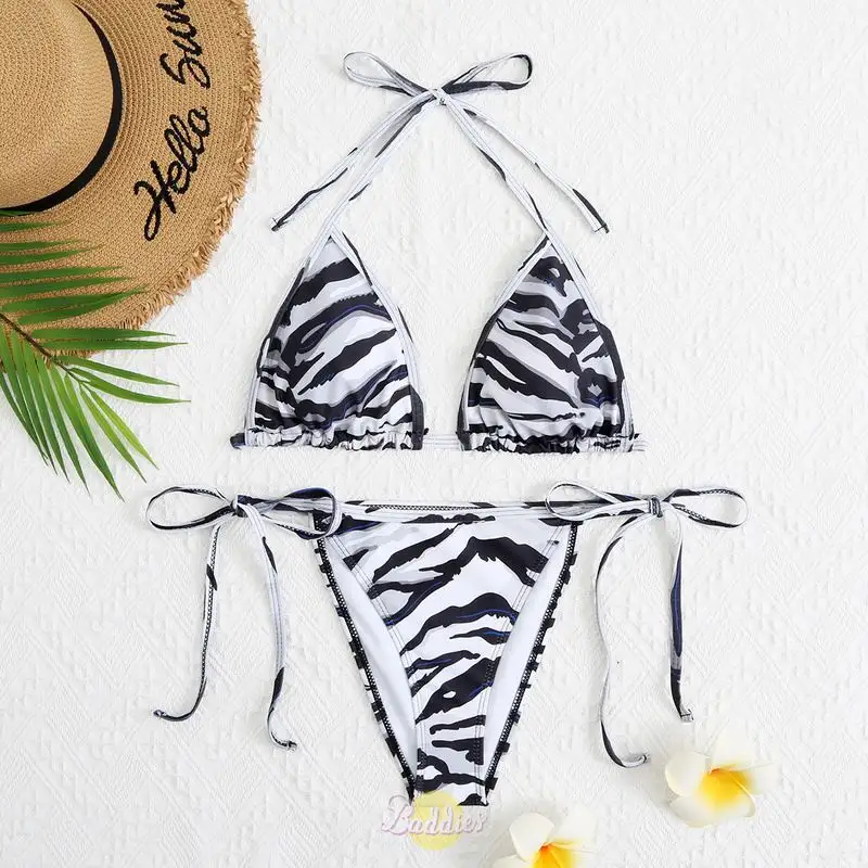 Top Brand Luxury Lady Summer Bikini 2024 Wholesale Price 3 Piece Swimwear Set Fashionable High Waisted Bikinis