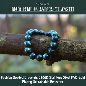 Fashion <b>Beaded</b> <b>Bracelets</b> 316L Stainless Steel PVD <b>Gold</b> Plating Sustainable Resistant - Product Image 3