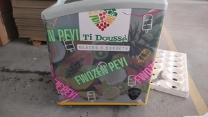 SD-158 cong kính <span class=keywords><strong>mini</strong></span> Kem hiển thị tủ đông cho siêu thị trượt cửa kính Kem tủ đông - Product Image 6