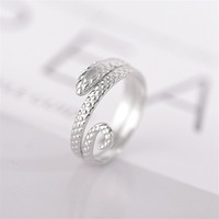 Bague Serpent Texturée en Acier Inoxydable, Anneau Ouvert, Bijou Tendance, En Stock, Vente en Gros