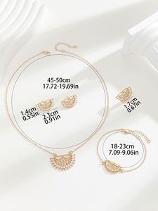 Conjunto de Collar Bohemio de Acero Inoxidable con Baño de Oro y Circonitas para Mujer, Joyería de Moda para Aniversarios, Estilo Dubái - Product Image 5