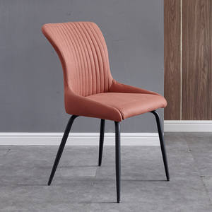 Chaises de salle à manger en tissu haut de gamme de style nordique avec pieds en métal, échantillon gratuit pour café et hôtel - Product Image 2