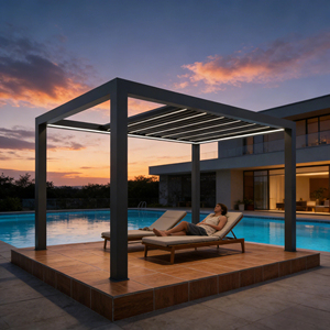 Pergola en aluminium sur mesure de luxe Tingmeihaoting, bioclimatique, à ouverture manuelle, pour villa - Product Image 2