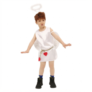 Set Costume da Cupido per Bambini Tutu Dreams - Tunica Bianca da Angelo, Ali e Aureola - Perfetto per Halloween, Natale e Feste - Product Image 4