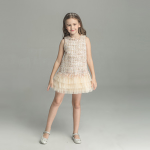 Robes d'été sans manches en coton pour petites filles, style princesse, avec appliques, coupe mini trapèze - Product Image 2