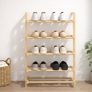 Shoe Rack Multi Layer Bamboo Design Space Saving Simple Japanese Style For Home And Dormitory - Product Image 3