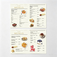 Impression de menus de restaurant occidental sur mesure, design de menu en papier doré de luxe pour hôtel, café, hall, bar, menu de plats et de boissons