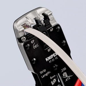 Pince à sertir les fils Knipex 97 51 12, acier de qualité industrielle, entrée frontale, poignée souple - Product Image 1