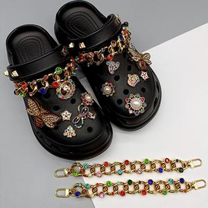 Nouveau strass métal perle trou chaussures chaîne bricolage détachable chaîne chaussures décorations mode pour enfants adultes - Product Image 3