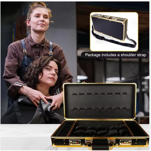 Valise professionnelle en alliage d'aluminium pour accessoires de <span class=keywords><strong>barbier</strong></span>, boîte de rangement portable pour outils de coiffure avec serrure sécurisée, valise de voyage pour salon - Product Image 4