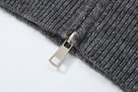 Ensemble femme 2026 : Nouveau haut tricoté décontracté à col montant et fermeture éclair + pantalon tricoté rétro à taille élastique pour femme