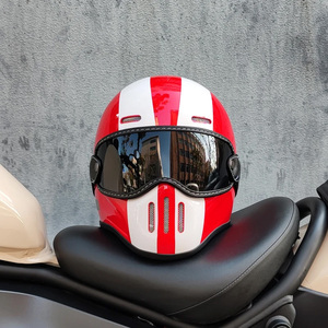 Casco Integral de Fibra de Vidrio para Motocicleta, Certificado, Retro, con Visera Oscura, Modelo MT-801, para Hombre y Mujer - Product Image 2