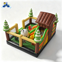 Parc de jeux gonflable commercial LilyToys sur le thème de la ferme, château gonflable en PVC pour enfants avec toboggan pour location de carnaval