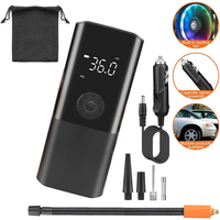 Compresseur d'air portable pour pneus de voiture 150 PSI 12 V avec allume-cigare, pompe à pneus numérique, double alimentation en option