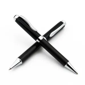 Тяжелая роскошная ручка с металлическим шариком из углеродного волокна с серебряным зажимом для офисных и школьных канцелярских принадлежностей