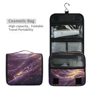 Sac de toilette de voyage suspendu de qualité supérieure avec séparation humide/sèche, personnalisable avec logo, faible MOQ, sacs de rangement cosmétiques - Product Image 4