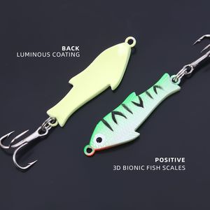 Señuelo de Pesca SNEDA que Brilla en la Oscuridad, 5.91cm/7.08g, Señuelo Metálico para Pesca en Hielo, Hundimiento Lento, 4 Colores, Anzuelo Triple para Todas las Capas de Agua - Product Image 5