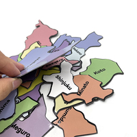 Aimants de réfrigérateur en caoutchouc souple découpés sur mesure, de différentes tailles, pour cartes de pays, de villes ou puzzles, forme personnalisée