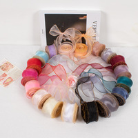 Ruban en organza à bordure dorée perlée de 4 cm, en rouleau, pour accessoires de nœuds DIY, matériel d'emballage floral, vente en gros