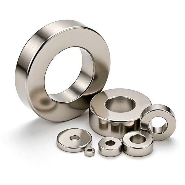 N52 Strong Neodymium Ring Magnet Permanent Rare Earth NdFeB Hole Factory Wholesale Custom Size Ni-Cu-Ni Coating Welding