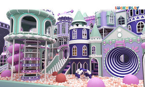 Parque Infantil Interior para Niños con <span class=keywords><strong>Torres</strong></span> <span class=keywords><strong>de</strong></span> Toboganes Múltiples Estilo Castillo y Estructuras <span class=keywords><strong>de</strong></span> Juego Elevadas <span class=keywords><strong>de</strong></span> Plástico a Gran Escala - Product Image 5