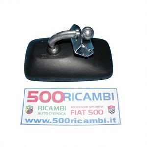 Specchietto Retrovisore Rettangolare in Plastica Nero per FIAT 500 e 126 con Attacco a Morsetto Bilaterale - Product Image 1