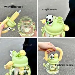 Borraccia per bambini JY Internet Celebrity Big Belly Panda in materiale PC con cannuccia, resistente alle alte temperature e di grande capacità - Product Image 4