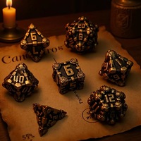 Jeu de dés polyédriques en métal solide COC RPG pour D&D Cthulhu TRPG Jeux de société/de bureau