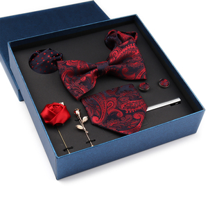 Conjunto de Corbata Naranja para Hombre 2024, Nueva Corbata de Poliéster con Estampado Paisley, Corbatas de Seda para Hombre, Pañuelo en Caja de Regalo para Padre - Product Image 3