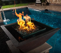 Anpassbare Outdoor-Edelstahl-Feuerstelle Gasbetriebene Fabrik-Entworfene Schwimmbad-Wasserspielanlage mit Stahlfallbrunnen