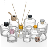 Bouteille en verre diffuseur de roseaux moderne ronde avec bouchon en caoutchouc imprimé à l'écran, 100 ml, 150 ml, vente en gros, OEM/ODM, emballée en carton