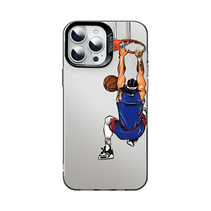 Funda de Teléfono TPU con Ilustración de Baloncesto, Espejo Esmerilado, Antigolpes, Antihuellas, Protección de Lente para 17/16/15/14 - Product Image 1