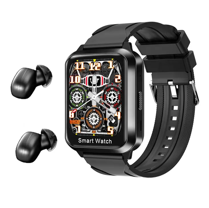 NO1 2021 400amh Music Alone 1.78inch Big Screen SmartBracelet Tws Smart Watch 2 in 1 Earphones Smart Watch for Sport