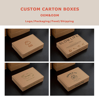 Boîte d'expédition en carton kraft personnalisée avec logo de marque imprimé, structure découpée, conception auto-verrouillante, pour le commerce électronique
