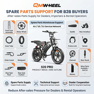 QMHEEL S20 Pro <b>Electric</b> Bicycle With 20 Inch Wide Tire And Rear Rack For B2B Wholesale Dealers Overseas Warehouse Fast <b>Supply</b> - Product Image 6